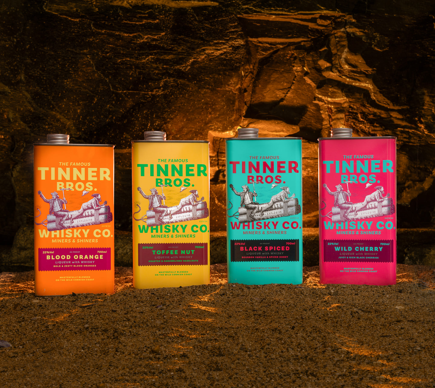 Tinner Bros. Blood Orange | 700ml Premium Whisky Likör | attraktive Geschenkdose | Blutorangenzeste trifft auf kanadischen Whisky | ob pur oder im Drink ein Highlight | Alternative zu Bourbon & Rum | 22%