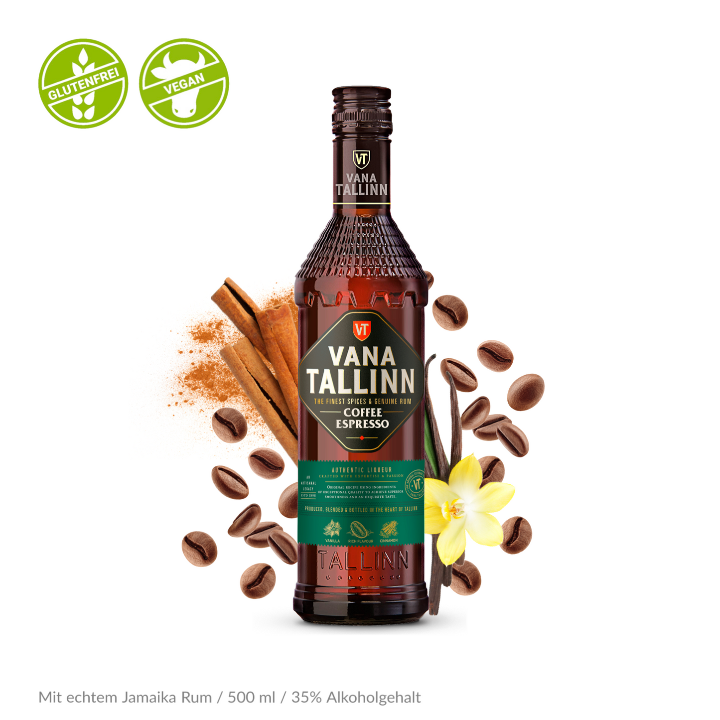 Tallinn Set 5 bottles of 500 ML each (Toffee Caramel, Wild Spices, Coffee Espresso, 45%, 50%)