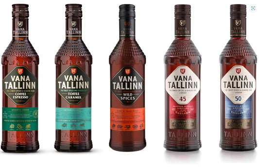 Tallinn Set 5 Flaschen à 500 ML (Toffee Caramel, Wild Spices, Coffee Espresso, 45%, 50%)